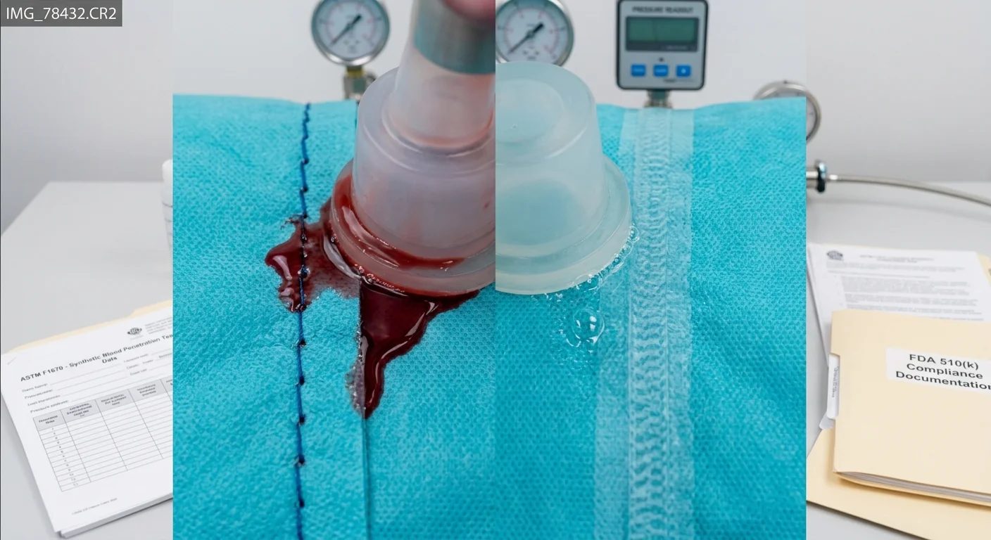 disposable gown seam
