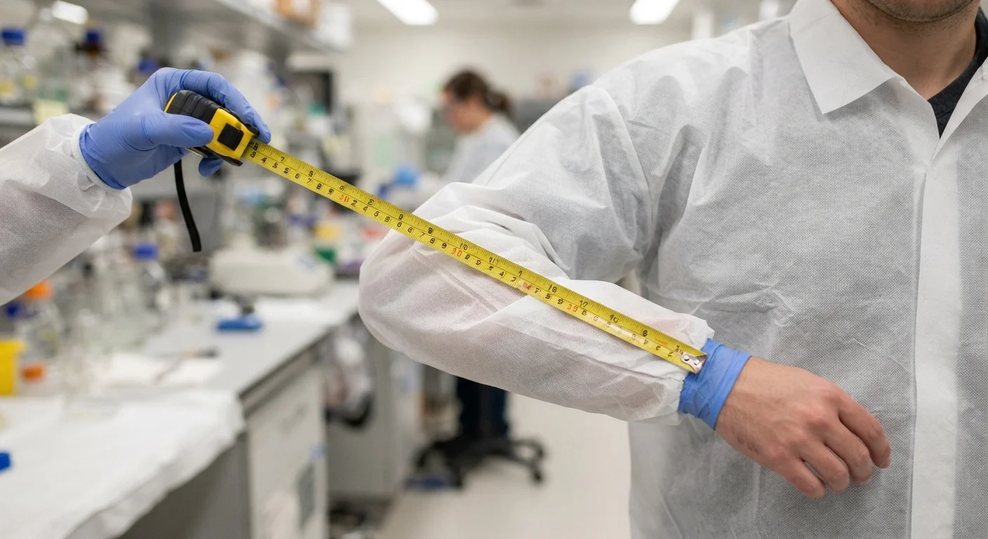 How to measure disposable lab coat size