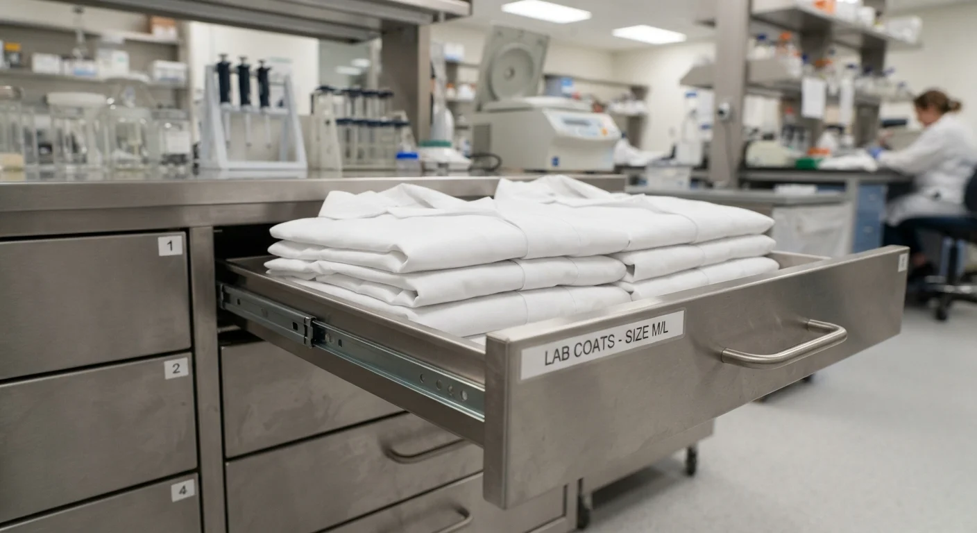 Drawer Storage For Folded Clean Lab Coats
